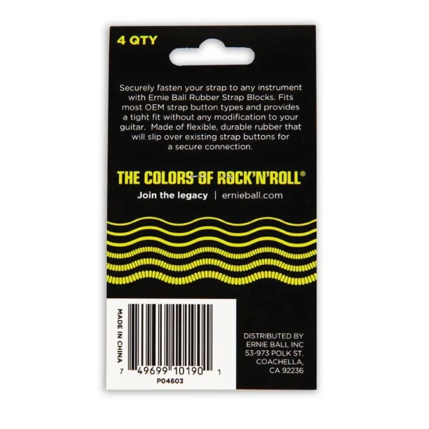 Ernie Ball EB-4603 Strap Blocks (4 stk.) Sort/r�d